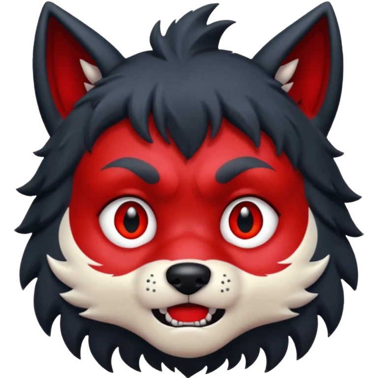 Wolf Boy Red Scared emoji