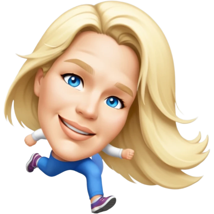 Girl long blonde hair running emoji