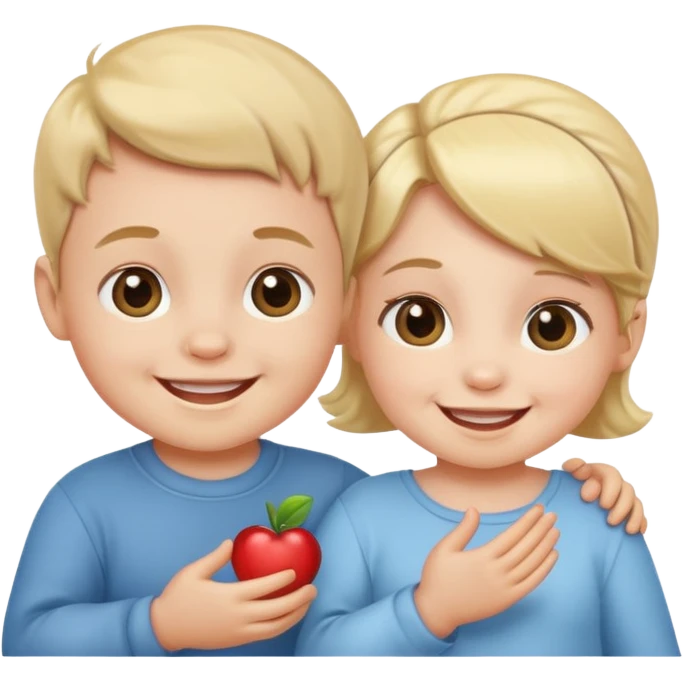 Baby boy and girl cartoon emoji