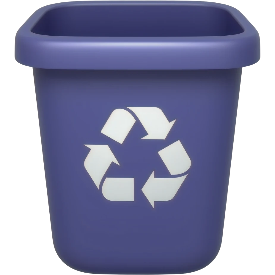 dark purple recycle bin empty emoji