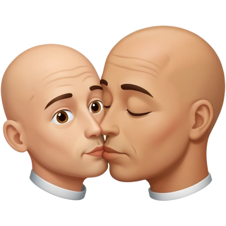 Bald guy kissing a guy that's not bald emoji