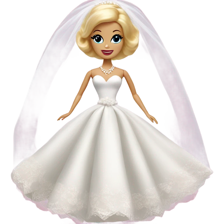 1960's blonde Barbie bride  emoji