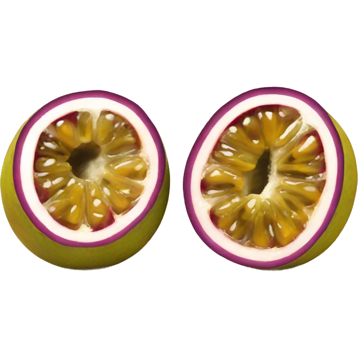 two passion fruit one of them cut emoji