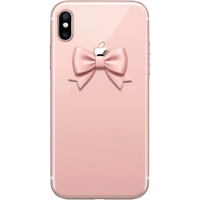 Blush pink IPhone 17 with tiny white bows on the back emoji