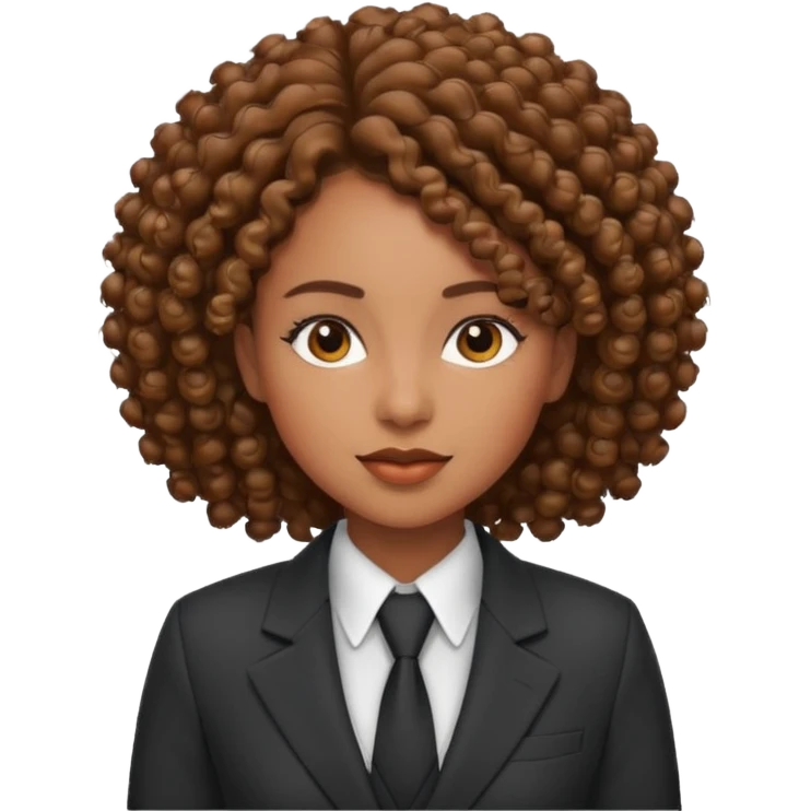 curly-haired black woman in a suit emoji