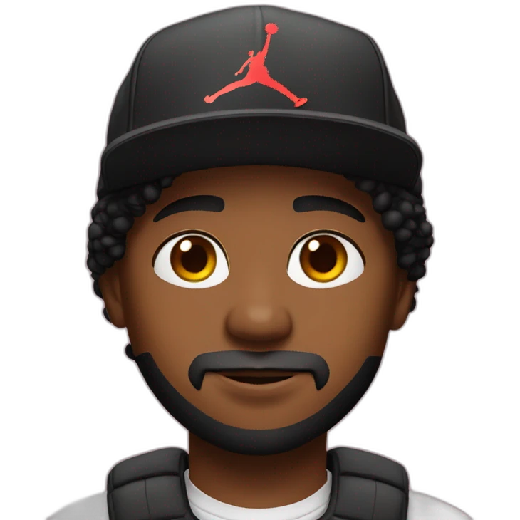 Young black mal with a beard ans a Jordan Hat emoji