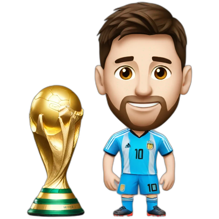 lionel Messi kissing the world cup emoji