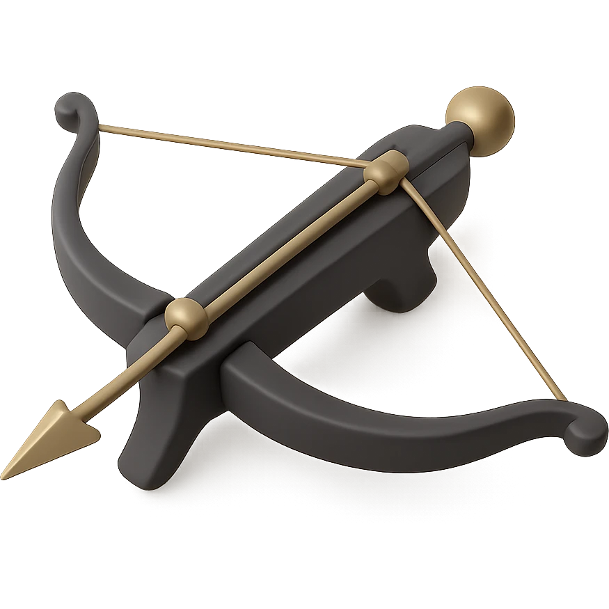 Purple cross bow emoji