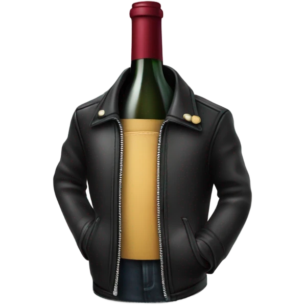 Wine bottle wearing a leather jacket emoji