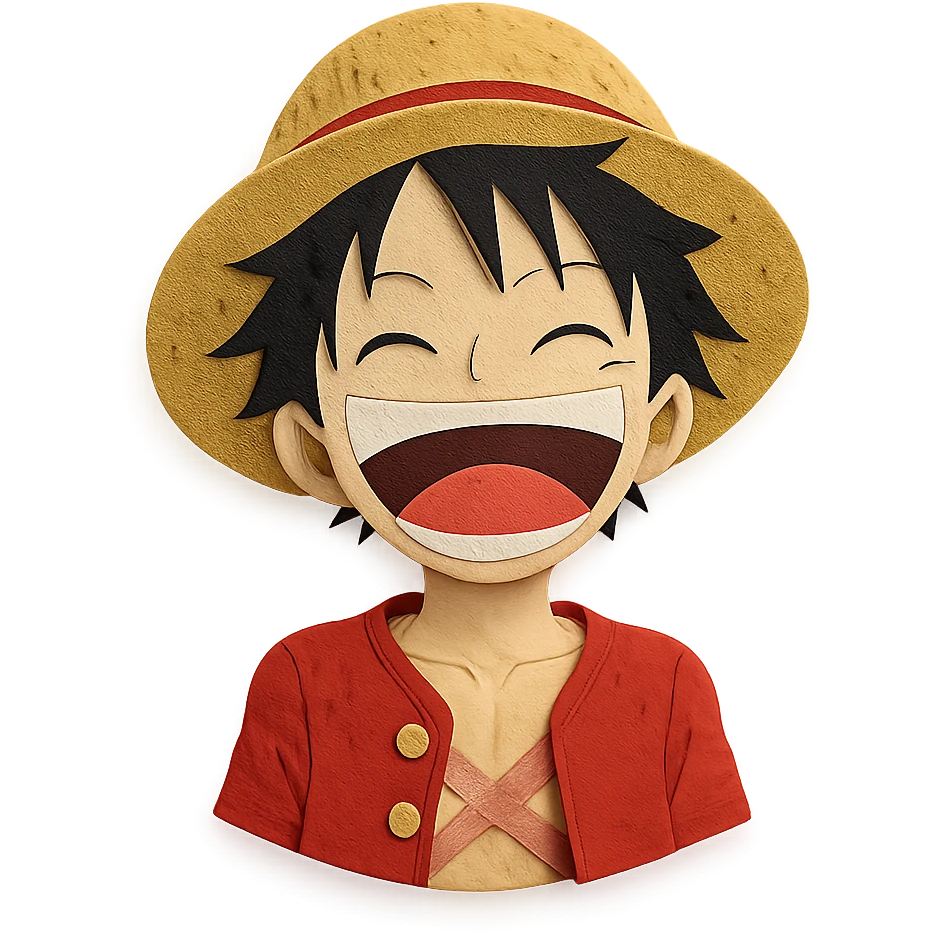 One Piece Luffy laughing emoji