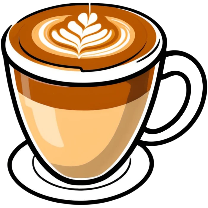 latte art in coffee cup emoji