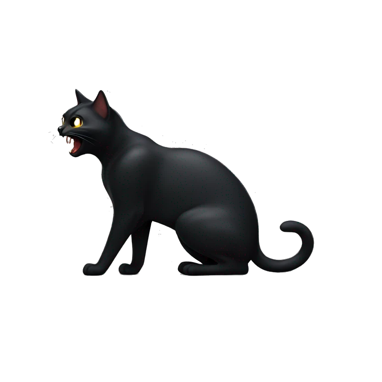 black cat hissing  emoji