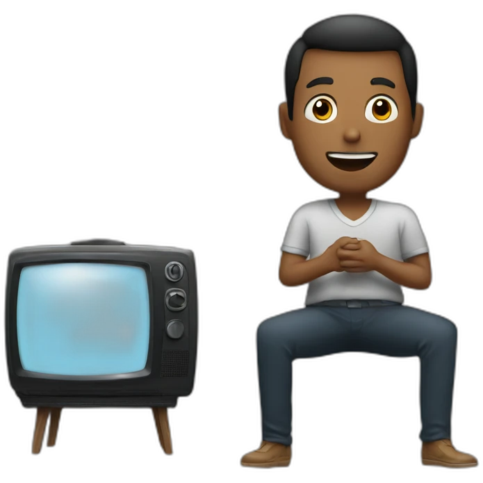 man seing tv emoji