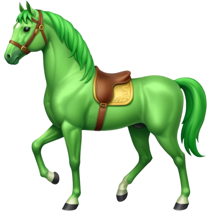 Green horse standing emoji