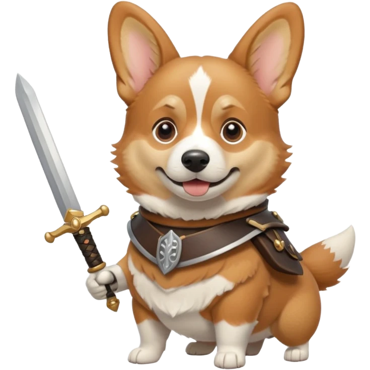 corgi with sword strapped to his front emoji