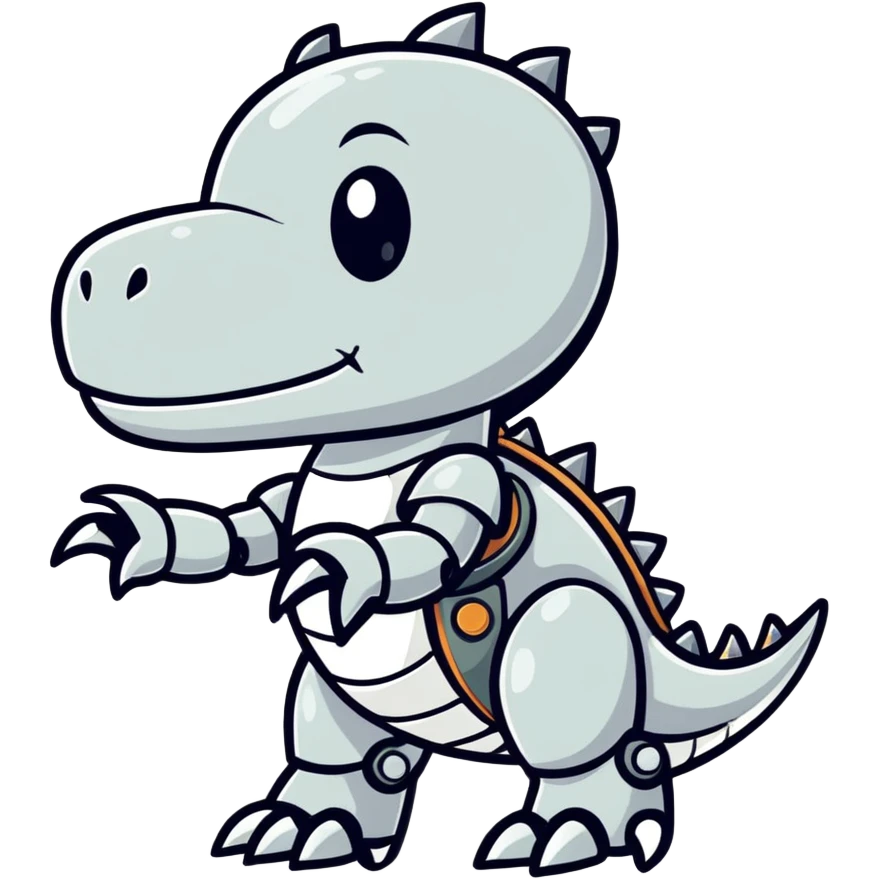 Silver dinosaur robot  emoji