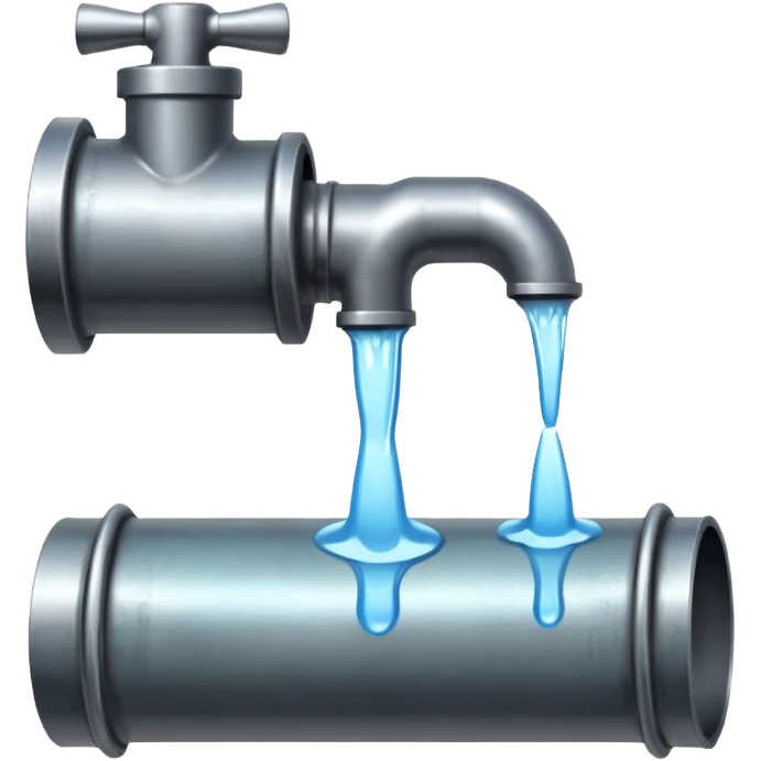 sewer steel shiny pipe with leaking water  emoji