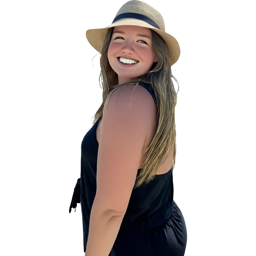 smiling girl at beach emoji