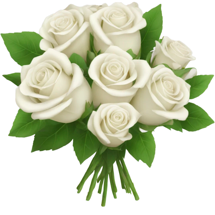 bouquet of white roses emoji
