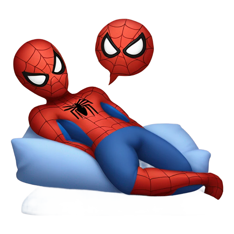 cute spiderman sleeping bed  emoji