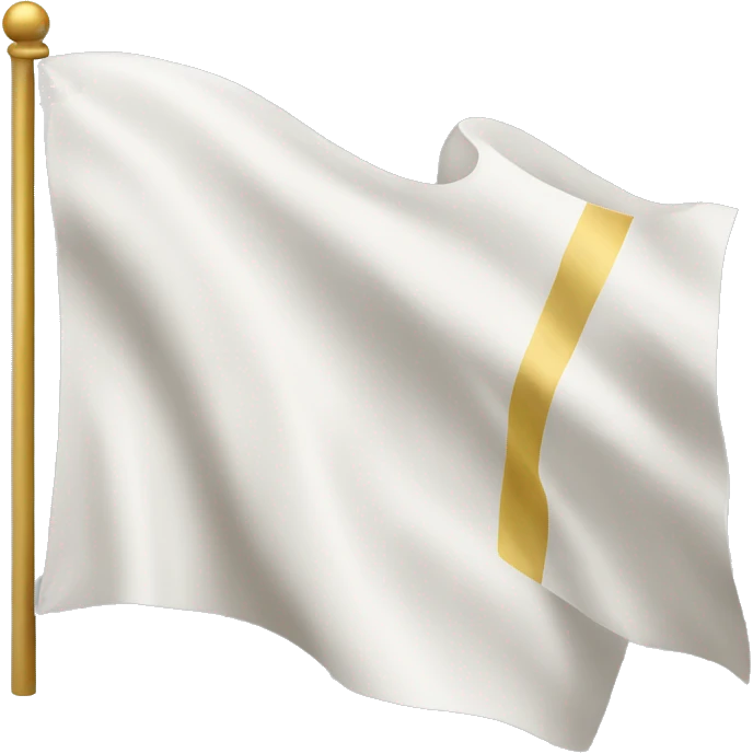 a white flag with one golden stripe in the center emoji