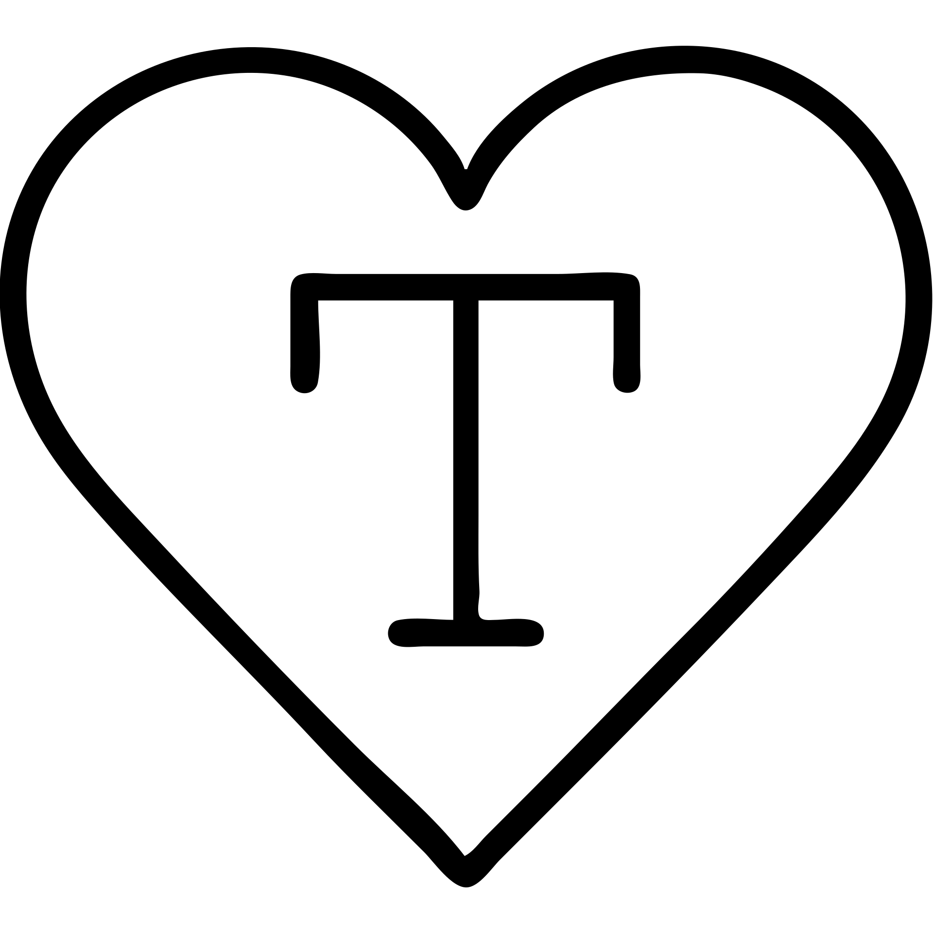 pink heart with a bold letter T in the center emoji