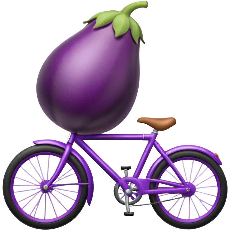 An eggplant riding a bike emoji