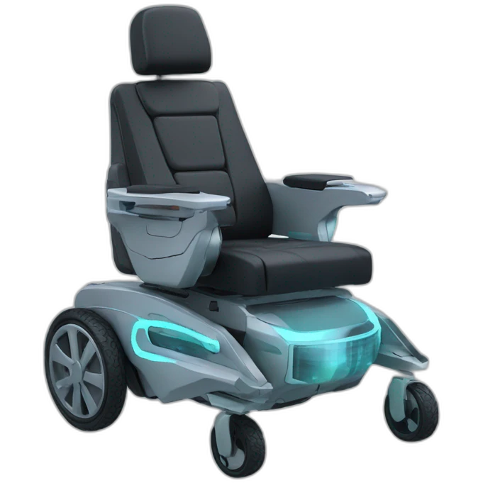 futuristic fantasy electric wheelchair emoji
