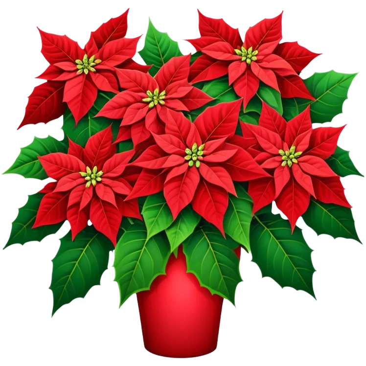 super big bouquet Poinsettia, stem, leaf emoji