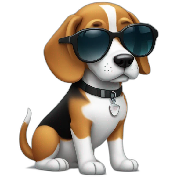 Beagle wearing sunglasses emoji