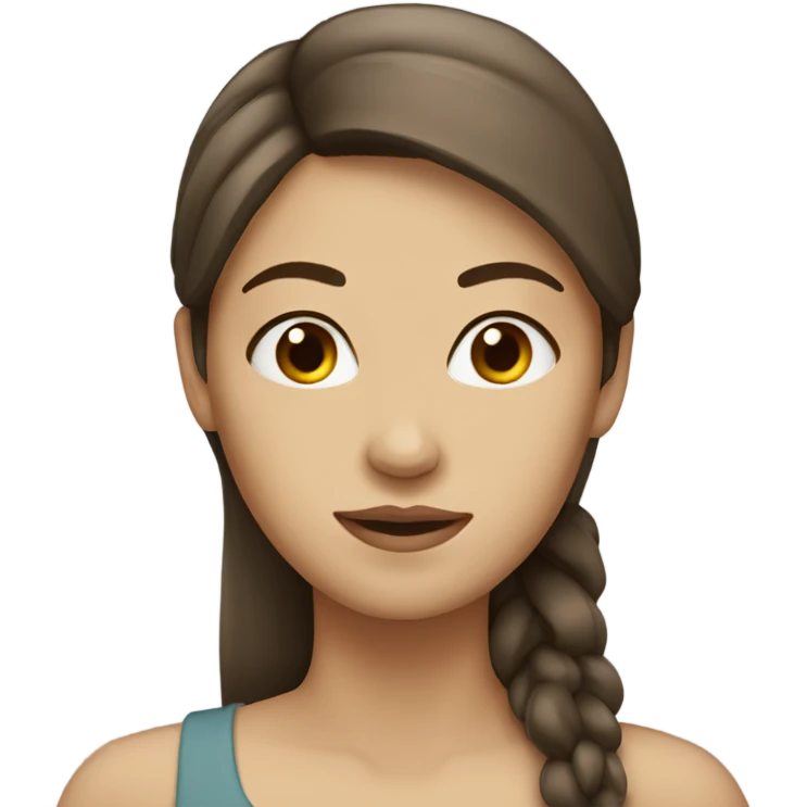 A Latina, pale woman with brown straight hair emoji