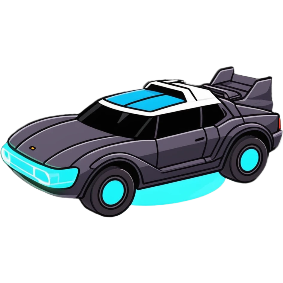 hover car floating above the ground with glowing anti-gravity technology emoji