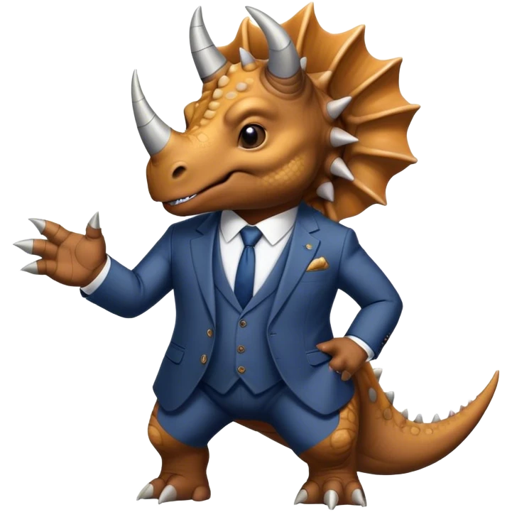 triceratops in a suit emoji