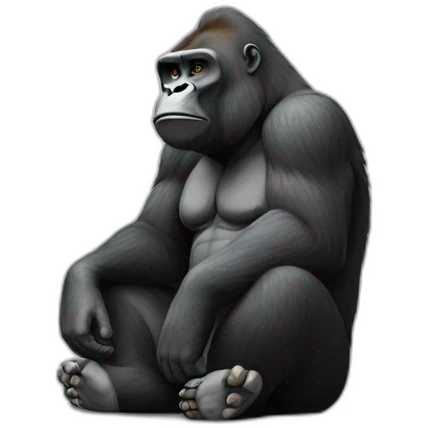 Cartoon gorilla meditating emoji