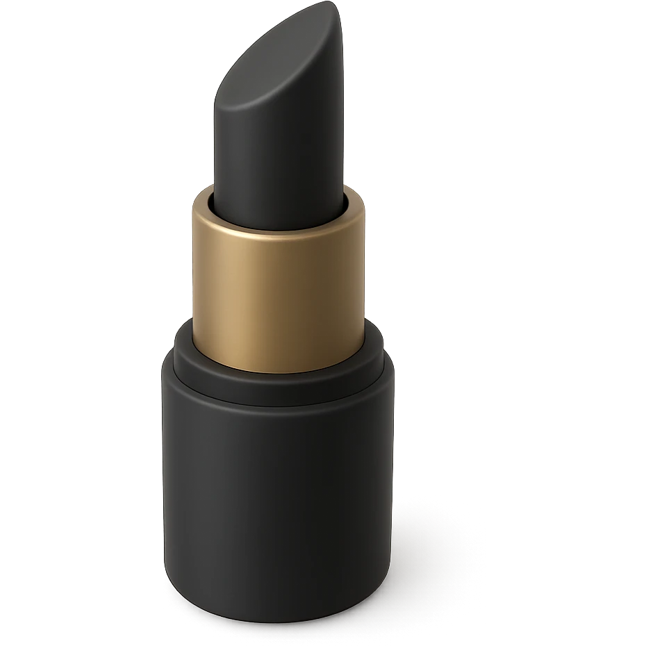 lipstick emoji, 3D black style emoji