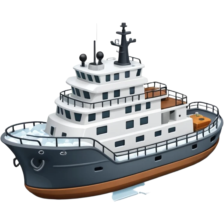 small expedition vessel going through ice emoji