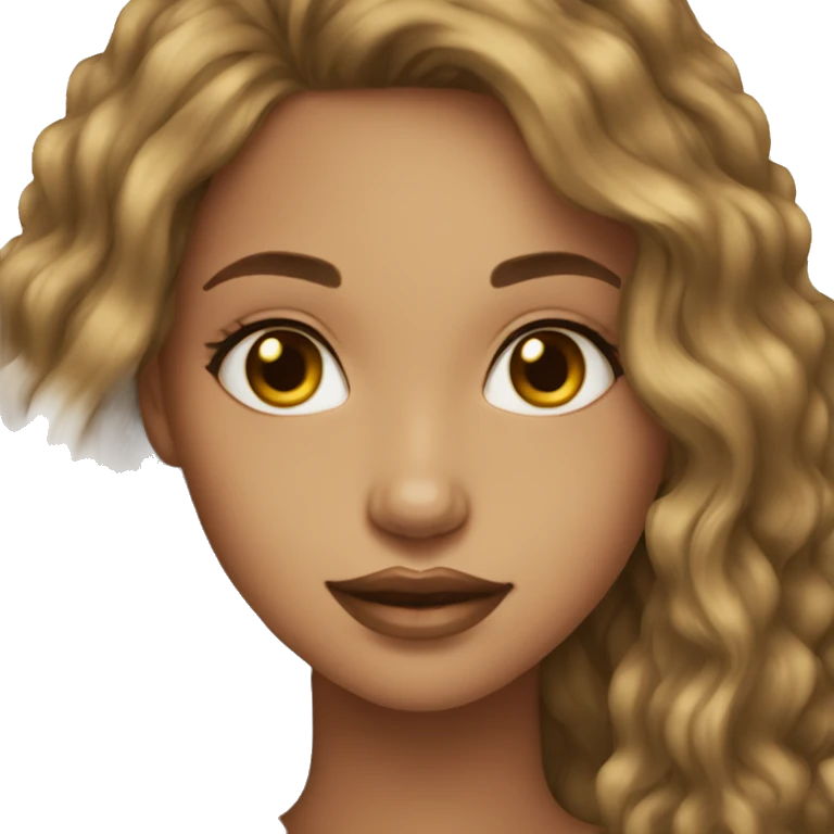 light skin girl long dark brown hairs  emoji