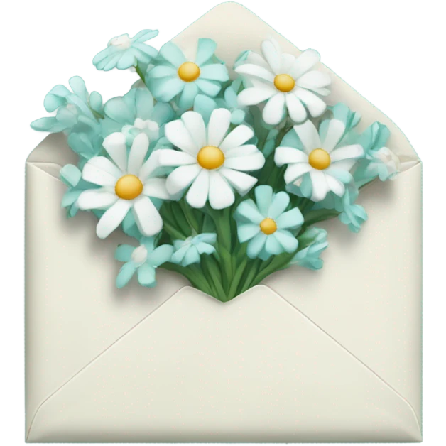 tiffany envelope with white flowers emoji