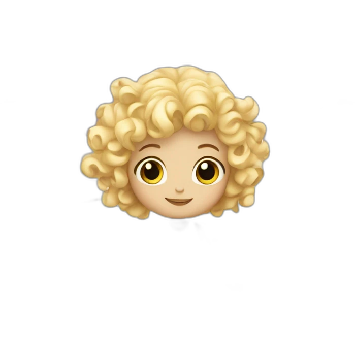 cute Angel fairy with wings and curly blond hair emoji