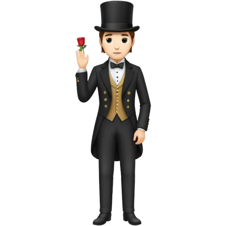 Victorian gentleman with a top hat, full body, standing emoji