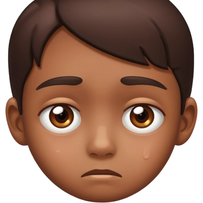kid with brown clear skin sad hurt emoji