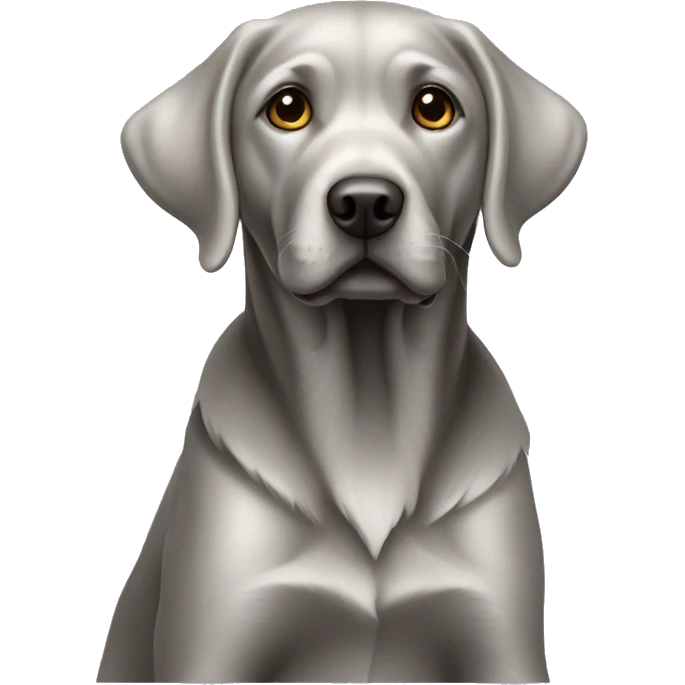 Silver Labrador sitting  emoji