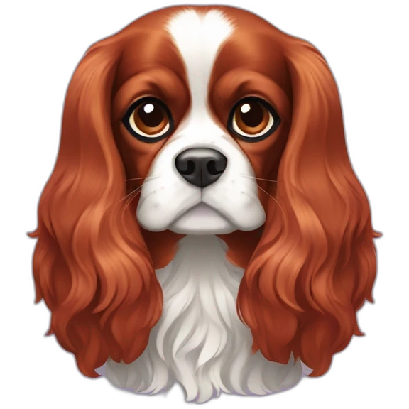 red and purple cavalier king charles spaniel  emoji