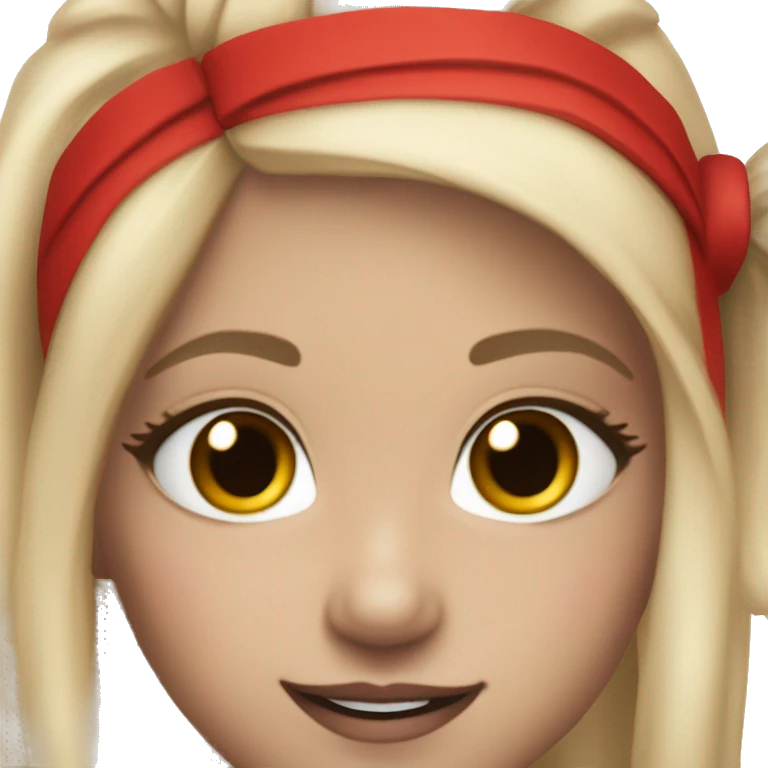 Cheerleader with black white and red uniform with tan skin and ponytail with edges pretty long lashes hourglass shape  emoji