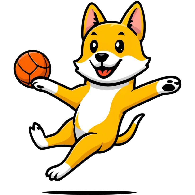 dog jumping to catch ball emoji