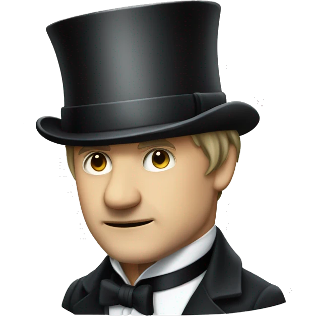 Rodion Raskolnikov from "Crime and Punishment" in a top hat emoji