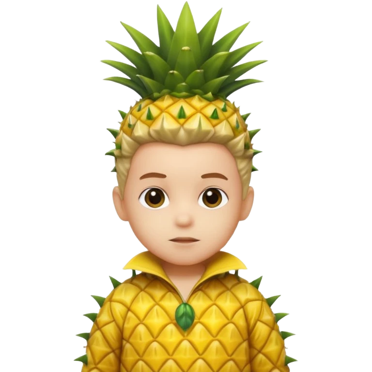 Kids in Fruit Clothes 
A child dressed as a pineapple with spiky yellow costume.



































 emoji