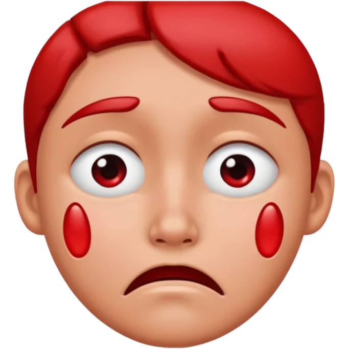 a very sad face that's red, can you make it more cartoon-y emoji