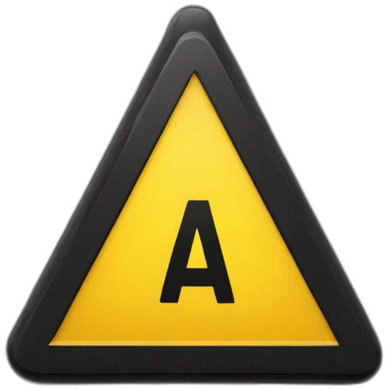 yellow triangular sign sign with black exclamation mark at an angle view emoji