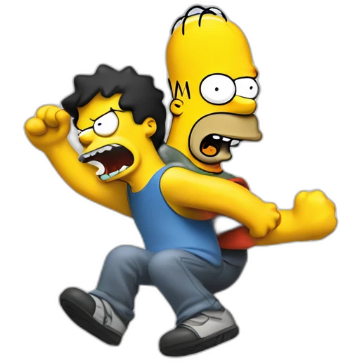 Homer simpson attacking bart emoji